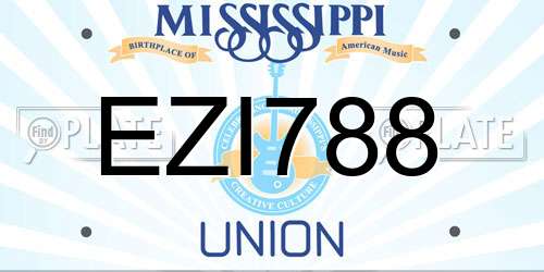 EZI788 Mississippi License Plate