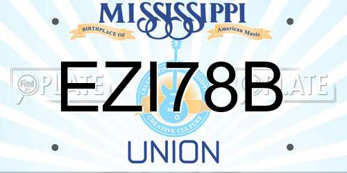 EZI78B Mississippi License Plate