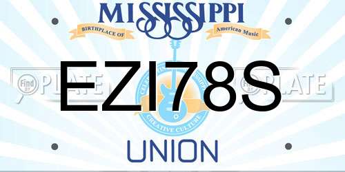 EZI78S Mississippi License Plate