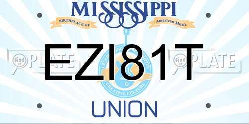 EZI81T Mississippi License Plate