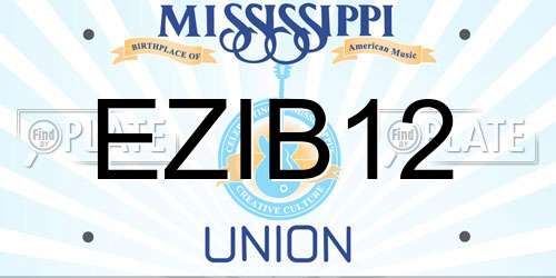 EZIB12 Mississippi License Plate