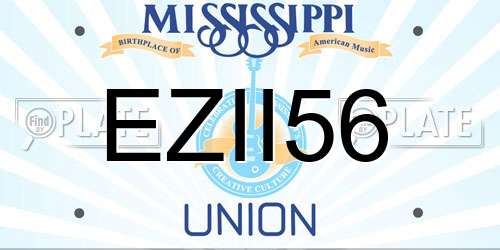 EZII56 Mississippi License Plate