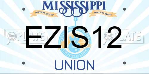 EZIS12 Mississippi License Plate