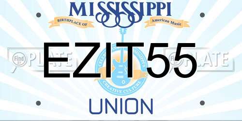 EZIT55 Mississippi License Plate