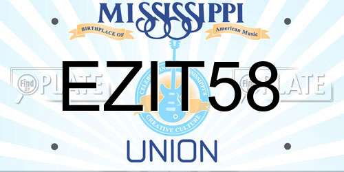 EZIT58 Mississippi License Plate
