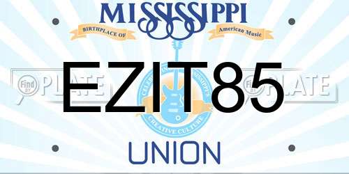 EZIT85 Mississippi License Plate