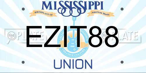EZIT88 Mississippi License Plate