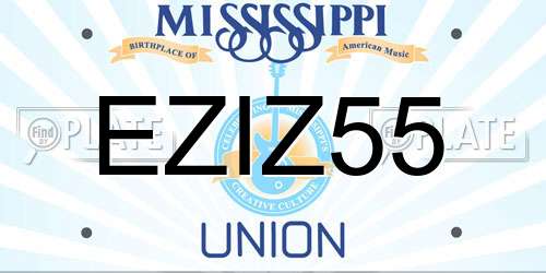 EZIZ55 Mississippi License Plate