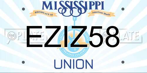 EZIZ58 Mississippi License Plate