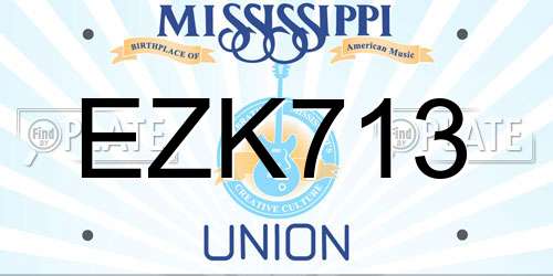 EZK713 Mississippi License Plate