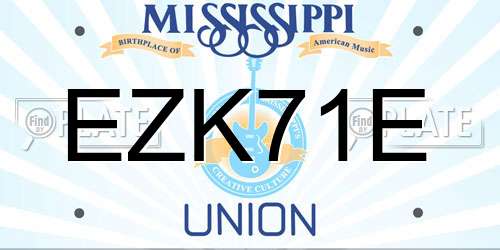 EZK71E Mississippi License Plate