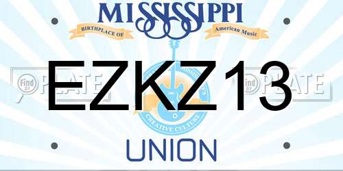 EZKZ13 Mississippi License Plate