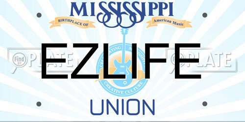 EZLIFE Mississippi License Plate