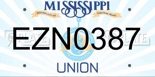EZN0387 Mississippi License Plate