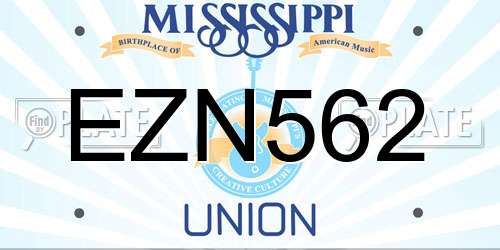 EZN562 Mississippi License Plate