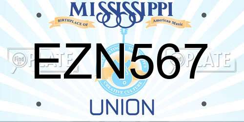 EZN567 Mississippi License Plate