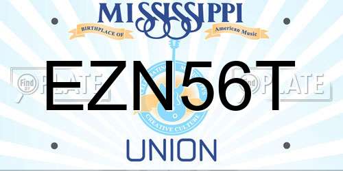 EZN56T Mississippi License Plate