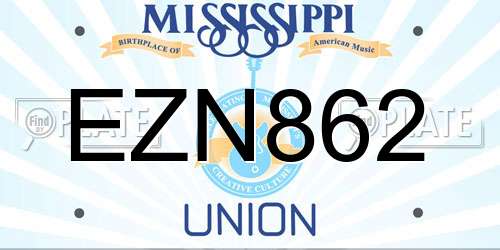 EZN862 Mississippi License Plate