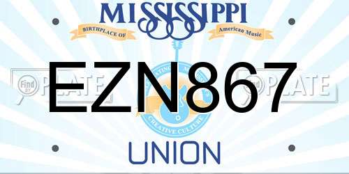EZN867 Mississippi License Plate