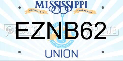 EZNB62 Mississippi License Plate
