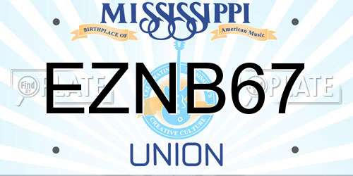 EZNB67 Mississippi License Plate