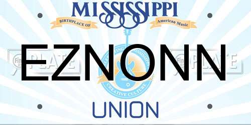 EZNONN Mississippi License Plate