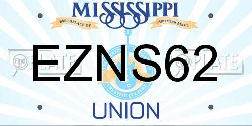 EZNS62 Mississippi License Plate