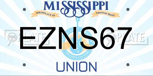 EZNS67 Mississippi License Plate