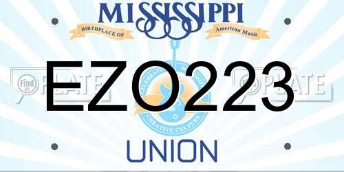 EZO223 Mississippi License Plate