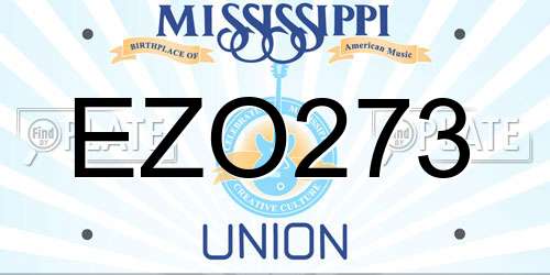 EZO273 Mississippi License Plate