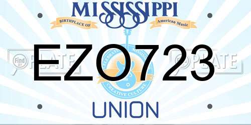 EZO723 Mississippi License Plate