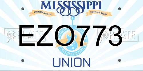 EZO773 Mississippi License Plate