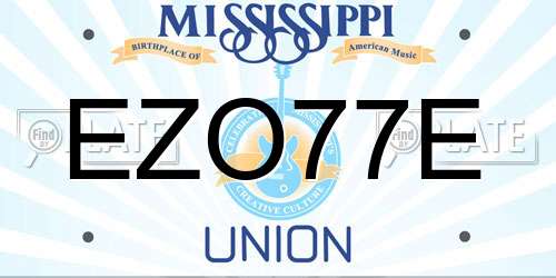EZO77E Mississippi License Plate