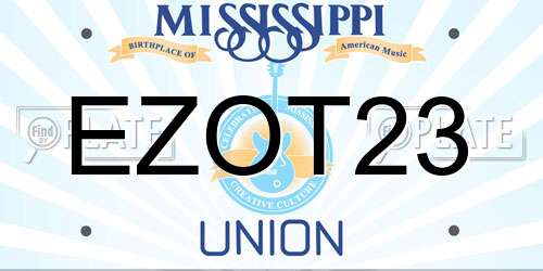 EZOT23 Mississippi License Plate