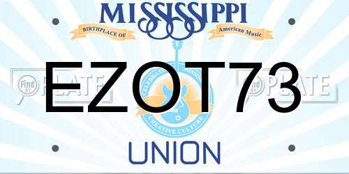 EZOT73 Mississippi License Plate