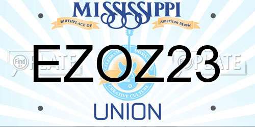 EZOZ23 Mississippi License Plate