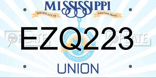 EZQ223 Mississippi License Plate