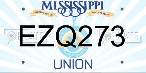 EZQ273 Mississippi License Plate