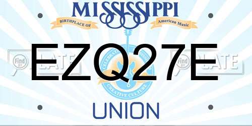 EZQ27E Mississippi License Plate