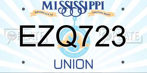 EZQ723 Mississippi License Plate