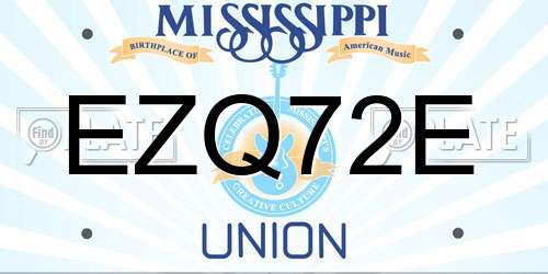 EZQ72E Mississippi License Plate