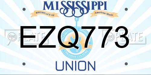 EZQ773 Mississippi License Plate