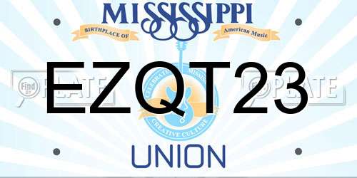 EZQT23 Mississippi License Plate