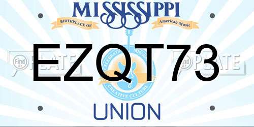 EZQT73 Mississippi License Plate