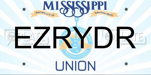 EZRYDR Mississippi License Plate