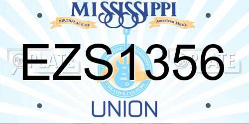 EZS1356 Mississippi License Plate
