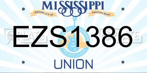 EZS1386 Mississippi License Plate