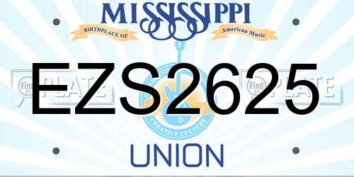 EZS2625 Mississippi License Plate