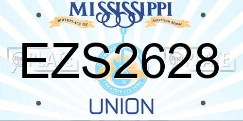 EZS2628 Mississippi License Plate