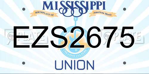 EZS2675 Mississippi License Plate
